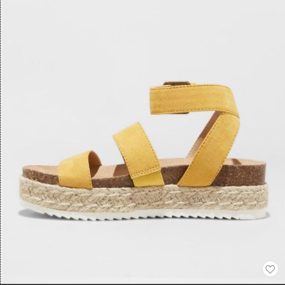 target yellow platform sandals